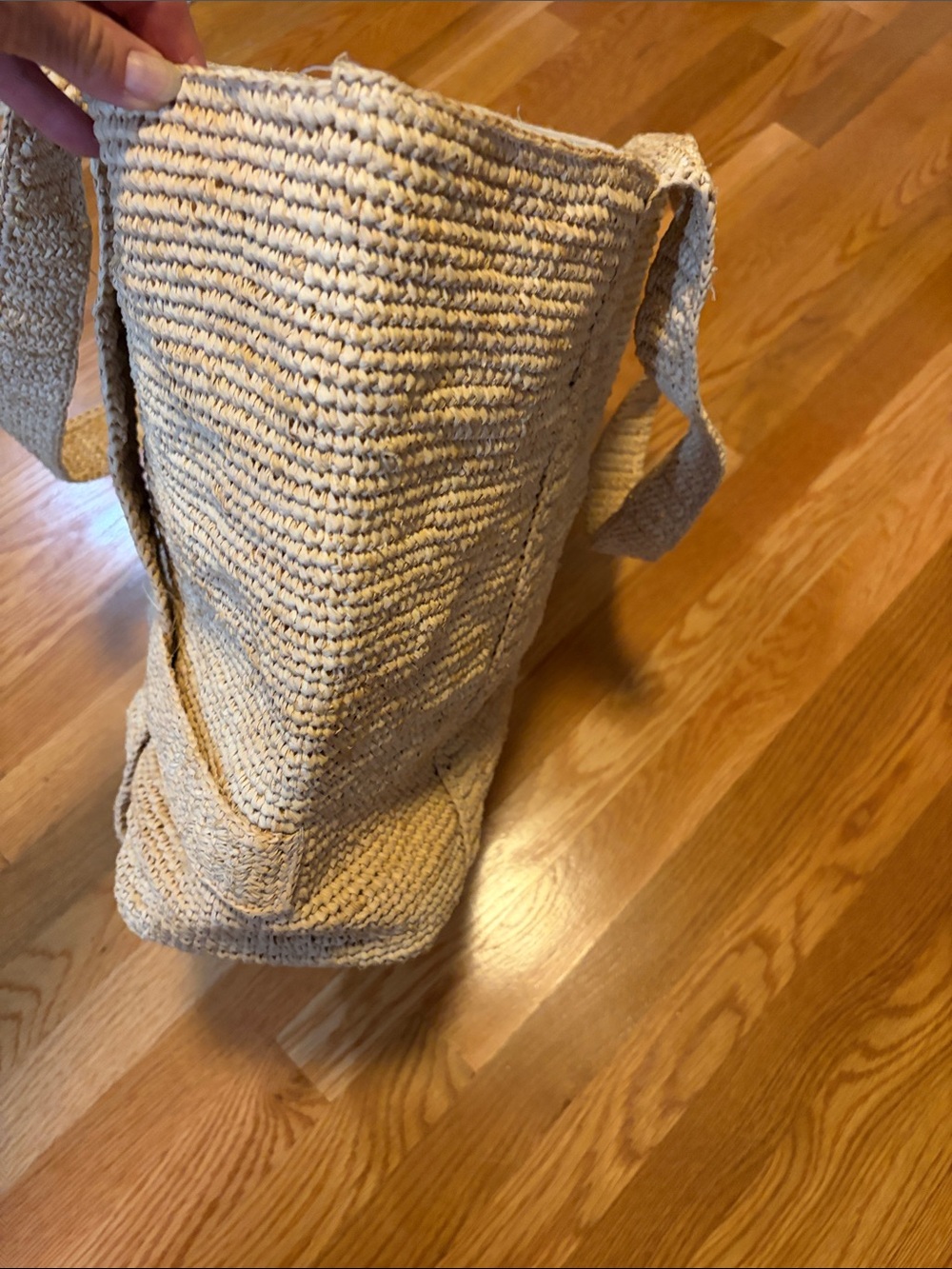 Anthropologie x Hat Attack Raffia Traveler Bag FLAWED NWT - Picture 9 of 13